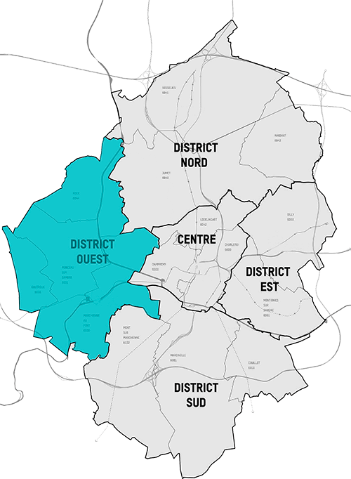 Commerces Charleroi district Ouest