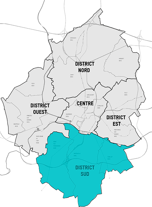 Commerces Charleroi district Sud